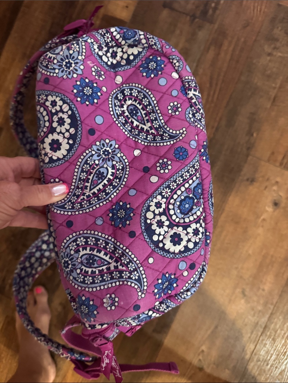 Vera Bradley Quilted Paisley Pink Backpack - Stylish Women’s Bag - Picture 9 of 12